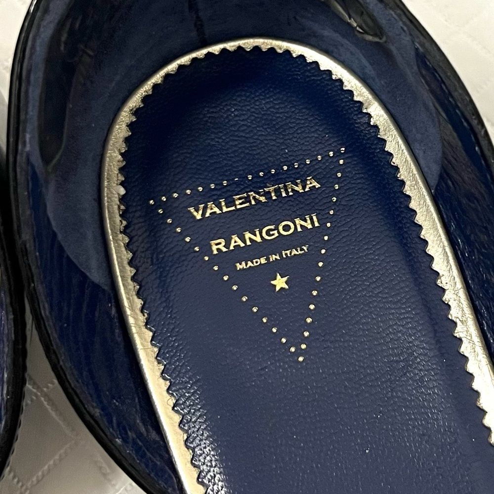 Valentina Rangoni Shimmery Glitter Black Pointed Toe Flats D’Orsay Size 8.5 - Picture 7 of 15